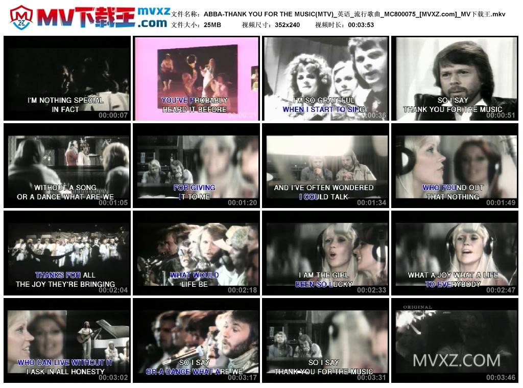 ABBA-THANK YOU FOR THE MUSIC(MTV)_英语_流行歌曲_MC800075